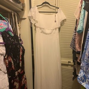 White, off the shoulders maxi